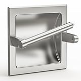 WZRUA Brushed Nickel Recessed Toilet Paper Holder,Pivoting Toilet Tissue Holder,Made of SUS304 Stainless Steel, in Wall Toilet Paper Holder with Bracket