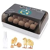 Egg Incubator, 12-35 Eggs Fully Automatic Poultry Hatcher Machine with Humidity Display, Egg Candler, Temperature Control & Automatic Egg Turner, for Hatching Chickens Quail Duck Goose Turkey