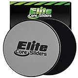 Elite Sportz Core Sliders for Working Out - Pack of 2 Compact, Dual Sided Gliding Discs for Full Body Workout on Carpet or Hardwood Floor - Fitness & Home Exercise Equipment-Gray