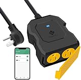 Smart Plug, Smart Home Outdoor Etekcity WiFi Outlet with 2 Sockets for Outdoor Lights, Timer Function & Energy Monitoring, Works with Alexa & Google Home, Wireless Remote Control, ETL Listed