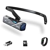 ORDRO 4K Video Camera, Head-Mounted Camera 4k Camcorder FPV Vlog Camera 60FPS Wearable Vlogging Camera with Wireless Remote Control, Strap, 64G MicroSD Card, Build-in 1000mAh Rechargeable Battery