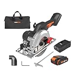 Worx Nitro 20V Brushless 4-1/2' Cordless Circular Saw, Compact Circular Saw, Up to 6,900 RPM, 0-46° Bevel Cuts, Circular Saw Cordless WX531L – Battery & Charger Included