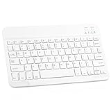 Ultra-Slim Bluetooth Rechargeable Keyboard for Samsung Smart TV and All Bluetooth Enabled iPads, iPhones, Android Tablets, Smartphones, Windows pc - Pure White