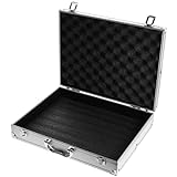 SUPVOX Aluminum Hard Case Briefcase Box Lockable Flight Case Carrying Tools Container for Test Instruments Cameras Tools Mechanical Garage Silver