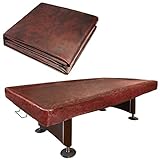 NEXCOVER Leatherette Billiard Pool Table Cover | 9 Foot Billiard Covers | Heavy Duty Cover for Pool Table | Waterproof Table Protector | UV Protection | Brown Color.