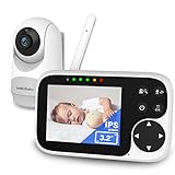 HelloBaby Baby Monitor with 20Hours Battery Life, 3.2' Video LCD Display, 1000ft Baby Camera no WiFi for Privacy, VOX, 355° Pan-Tilt-Zoom, IR Night Vision, 2-Way Talk, Temperature Sensor