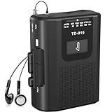 FIOLEES Portable Cassette Recorder Player, Compact Vintage AM FM Tape Player Walkman with Big Speaker, Stereo Earphone Jack, Support Microphone Recording, Powered by USB or AA Battery