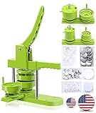Happizza Button Maker Machine Multiple-Sizes - Pin Maker Machine 1.25 inch+2.25 inch, Interchangeable Molds Badge Button Press Machine with 200 Sets 32mm+58mm Button Maker Supplies&Circle Cutter