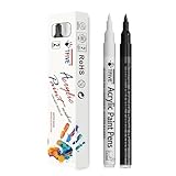 TFIVE White&Black Paint Marker Pens - 2 Pack Acrylic Permanent Marker, 0.7mm Extra Fine Tip Paint Pen for Art Projects, Drawing, Rock Painting, Ceramic, Glass, Wood, Plastic, Metal, Canvas DIY Crafts