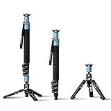 SIRUI P-424FS Carbon Fiber Monopod, 63' Professional Monopod for Cameras, Lightweight Monopod with Feet, 4-Section, 360° Panorama, Modular 3 in 1, Quick Release Plate, Max Load 12kg/26lbs