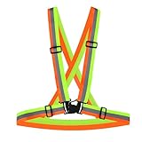 Reflective Vest Elastic Running Gear Adjustable Safety Vest High Visibility Running Vest for Night Cycling, Hiking, Jogging, Dog Walking, Ultralight & Comfy, Fits Men and Women (Orange Color)