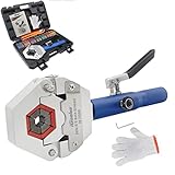 iGeelee Hydraulic Hose Crimper AC Crimping Tool for Barbed and Beaded Hose Fittings, Air Conditioning Repaire Ac Hose Crimper with 7 Die Set（IG-71500)
