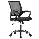BestOffice Office Chair Ergonomic Cheap Desk Chair Mesh Computer Chair Lumbar Support Modern Executive Adjustable Stool Rolling Swivel Chair for Back Pain (Black)