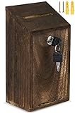 Wood Suggestion Box with Lock Mailbox Donation Box Tip Jar Donation Raffle Ticket Box Wall Mounted Collection Box Ballot Box Suggestion Box with Slot for Home Office School, 10x5.6x4Inches