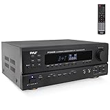 Pyle Wireless Bluetooth Power Amplifier System-420W 5.1 Channel Home Theater Surround Sound Audio Stereo Receiver Box w/RCA,AUX,Mic w/Echo,Remote,Support HDMI-For Subwoofer Speaker-Pyle PT588AB