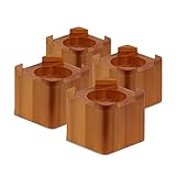 Honey-Can-Do STO-01150 Wood Bed Lifts-Light Finish, 4-Pack, Maple, 4 Count