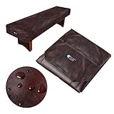 GSE 12' Heavy-Duty Leatherette Shuffleboard Table Cover for Shuffleboard Table Accessories(Brown)