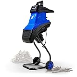 Landworks Wood Chipper Shredder Electric Light Duty 17:1 Reduction 15-Amp 1800 Watts 120VAC Dual Edge Blades for Lawn and Garden Use or Fire Prevention Building a Firebreak