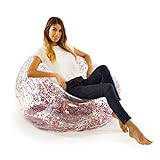 BloChair Inflatable Chair Multicolored Glitter - Perfect for Rooms, Game Rooms, Dorms, Living Rooms, Parties or get Togethers. Indoors and Outdoors Chair. Easy Set up & Store.