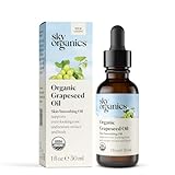 Sky Organics Organic Grapeseed Oil for Face, 100% Pure & Cold-Pressed USDA Certified Organic to Moisturize, Clarify & Brighten, 1 Fl Oz