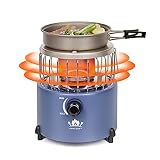 Campy Gear Chubby 2 in 1 Portable Propane Heater & Stove, Outdoor Camping Gas Stove Camp Tent Heater for Ice Fishing Backpacking Hiking Hunting Survival Emergency (Navy Blue,9,000 BTU -Pro)