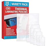 5MIL Thermal Laminating Pouches (150 Count) | Letter, Photo, Card, Notecard, ID Badge and Business Card Sizes | Dry-Erase Friendly Sheets, Compatible with Laminators | Crystal Clear Laminated Finish