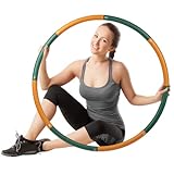 Ryno Tuff 2lb Weighted Hula Hoop for Adults with Thick Foam Padding, Bag & Jump Rope - 8 Section Weighted Fitness Hoop - Exercise Equipment for Home Gym Workouts to Burn Calories & Strengthen Muscles
