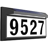 Solar Address Sign, Lighted Address Plaque Outdoor Waterproof, Illuminated Address Numbers, House Numbers for Outside