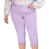 Alivia Ford Women's Plus Size -Slim Leg Fit - High Waist with Zip Fly Button Closure - 5 Pocket Design - Distressed Fray Hem - Viola- Premium Quality - Capri Jeans - Size 18W
