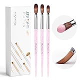 MelodySusie 3Pcs Acrylic Nail Brush Set, Size 8/10/14 Professional Nail Brushes for Acrylic Application Acrylic Powder Nail Art Extension and 3D Nail Carving for DIY Home Salon Nail Art Manicure Tool