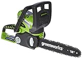 Greenworks 40V 12' Cordless Compact Chainsaw (Great For Storm Clean-Up, Pruning, and Camping), Tool Only