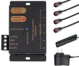 WenkeDigi Infrared Repeater System IR Repeater kit, Infrared IR Extender 100 Feet IR Remote Range - Dual Band IR Receiver (Can Run 400 Feet by Cat5e Cable)- IR Remote Extender Control Hidden Devices