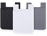 AgentWhiteUSA Cell Phone Wallet, Stick on Wallet for Credit Card, Business Card and Id, Works with Almost Every Phone, iPhone, Android and Most Smartphones, Grey/Black/White