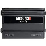 MB Quart FA1-1000.1 Mono Channel Car Audio Amplifier (Black) - Class SQ Amp, 1000-Watt, 1 Ohm Stable, Variable Electronic Crossover, LED System Protection, Heavy Duty Connections, Bass Remote Included