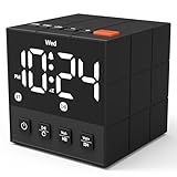 Loud Alarm Clock Bluetooth Speaker with Crystal-Clear Sound, Rich Bass, Dimmable LED Display, Small Bedside Digital Clock for Bedroom | Super Loud Alarm Clock for Heavy Sleepers, Adults, Teens - Black