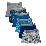 Hanes Boys' Potty Trainer Underwear, Available, 6-Pack, Boxer Briefs-Blue/Gray Assorted-6 Pack, 2-3T