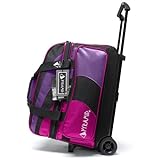 Pyramid Path Deluxe Double Roller with Oversized Accessory Pocket Bowling Bag (Black/Hot Pink/Purple)