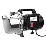 Lanchez 1 HP Shallow Well Pump，Garden Pump, Portable Stainless Steel Water Transfer Draining Irrigation Jet Pump for Water Removal, Lawn Fountain Pump 1294 GPH 147 Feet Height
