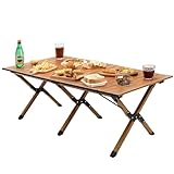 ROSAYHII 4ft Aluminum Camping Table, Low Height Foldable Roll Up Table with Carry Bag, Portable Table for Indoor & Outdoor Party, Travel, BBQ and Hiking