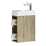 JINDOLI 16“ Bathroom Vanity with Sink Combo for Small Space, Small Wall Mounted Bathroom Vanity with Small Bathroom Sink, with 2 Toilet Paper Holders