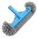 TidyMister 12.5'' Round End Pool Brush Head Cleaning Pool Wall & Tiles & Steps Sturdy Nylon Bristles, Pool Scrub Brushes,for Inground/Above Ground Swimming Pool,Spa, Bathroom, Hot Tub,No Pole