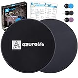 A AZURELIFE Exercise Core Sliders, Dual Sided Exercise Gliding Discs Use on Carpet or Hardwood Floors, Light and Portable, Perfect for Abdominal&Core Workouts