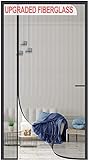 Upgraded Magnetic Screen Door Thicker 255g/㎡ Fiberglass Mesh,Reversible Left Right Side Opening,Fit Door Size 32 x 82 Inch,Retractable Mosquito Net for Door,Door Curtain for Single Front Door Black