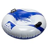 Arctic Trails Single Person Inflatable Snow Sled – Heavy Duty Snow Tube for Kids – Long Lasting Fun – Blue/White