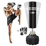 Dripex Freestanding Punching Bag with Stand 70''-182lbs Heavy Boxing Bag with Gloves for Adult Youth Kids - Men Stand Kickboxing Bag for Home Office
