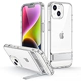 ESR Metal Kickstand Case Compatible with iPhone 14 case and iPhone 13 case, 3 Stand Modes, Military-Grade Drop Protection, Supports Wireless Charging, Slim Back Cover with Patented Kickstand, Clear
