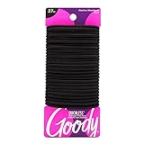 Goody Ouchless Womens Elastic Hair Tie - 27 Count, Black - 4MM for Medium Hair- Hair Accessories for Women Perfect for Long Lasting Braids, Ponytails and More - Pain-Free (Packaging May Vary)