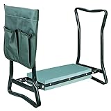 LEMY Garden Kneeler Seat Multiuse Portable Garden Bench Garden Stools Foldable Stool with Tool Bag Pouch EVA Foam Pad