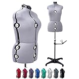 BHD BEAUTY Gray 13 Dials Female Fabric Adjustable Mannequin Dress Form for Sewing, Mannequin Body Torso with Tri-Pod Stand, Up to 70' Shoulder Height (Medium)