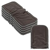 Naturally Natures Cloth Diaper Inserts 5 Layer. Charcoal Bamboo Reusable Liners with Gussets (Pack of 6) (Grey) Liner